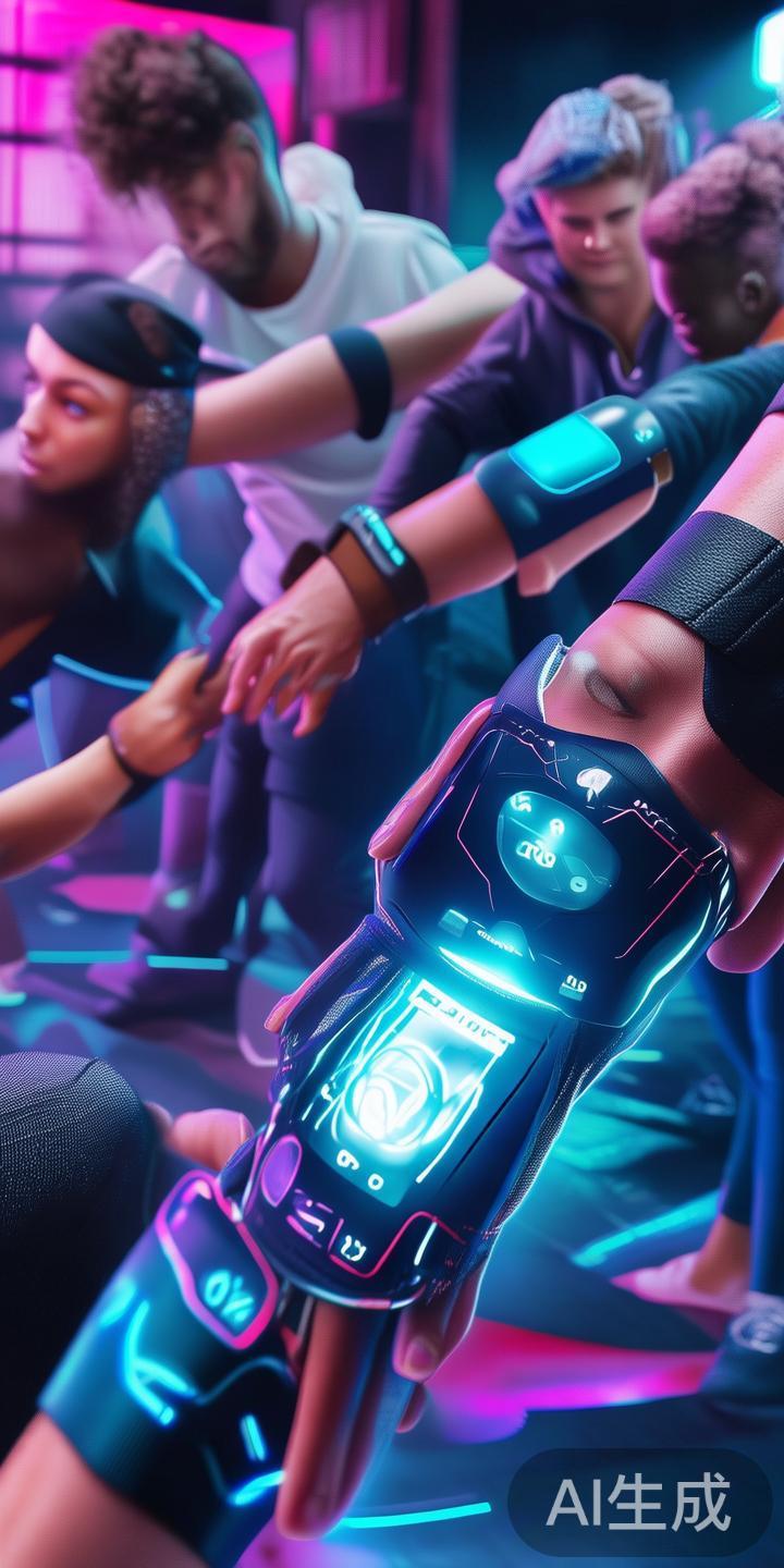 同时，智能穿戴设备如运动手环、虚拟运动手套等，也在